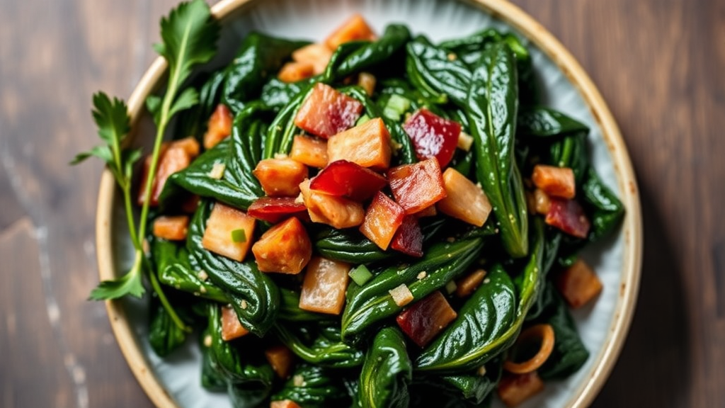 Low Carb Quick Collard Greens with Bacon