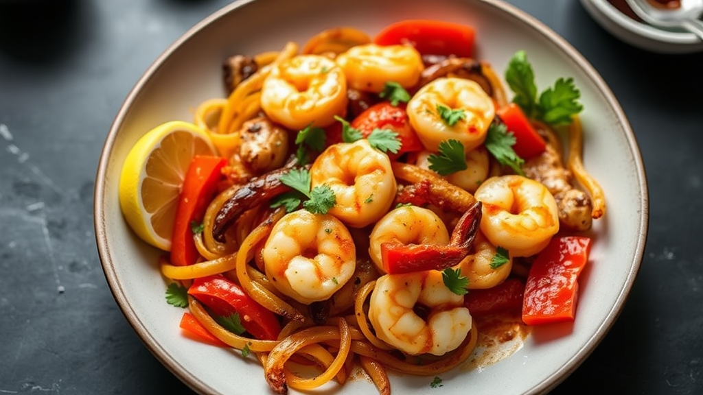Low Carb Sheet Pan Shrimp Fajitas