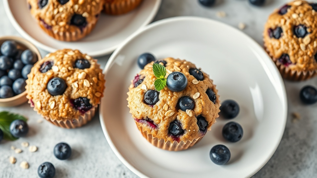 Low-Calorie Blueberry Oat Muffins