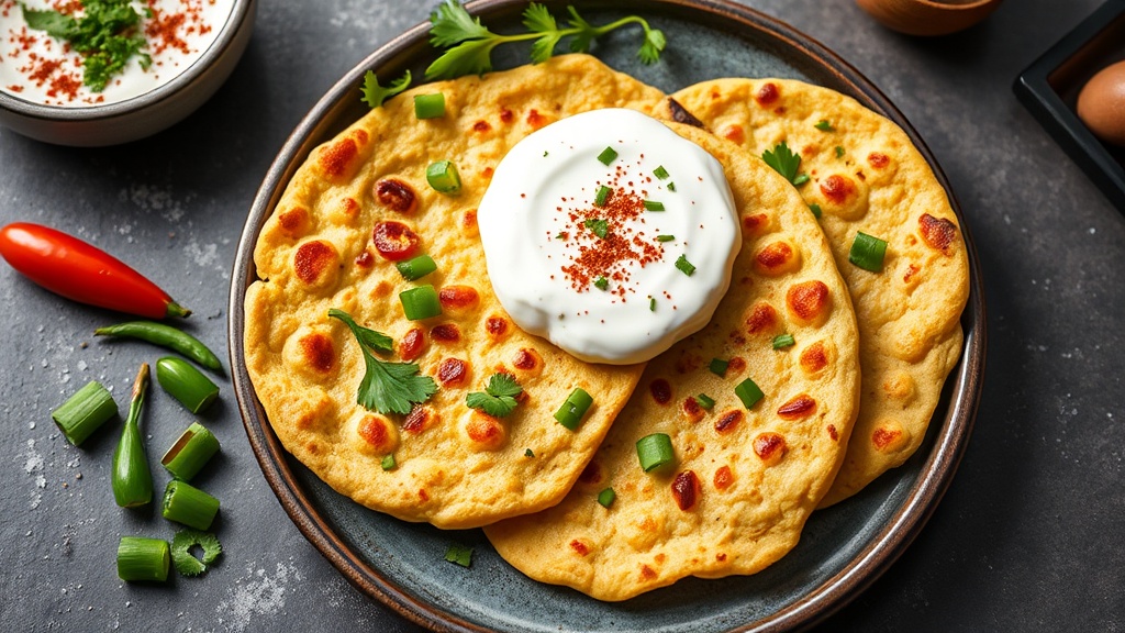 Makke Ka Aata Flatbreads with Spiced Yogurt Dip