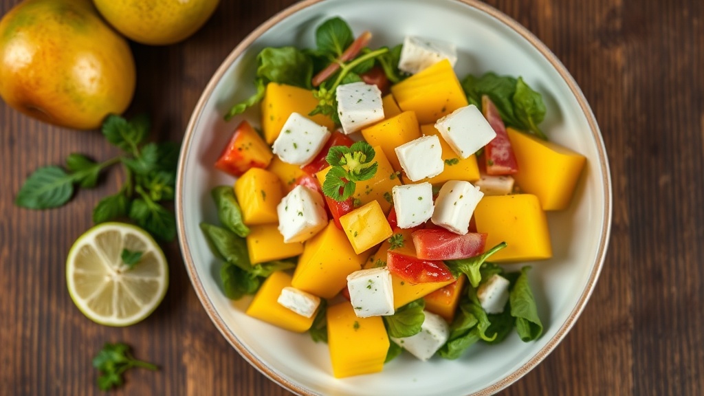 Mango and Cheese Salad with Lime Vinaigrette