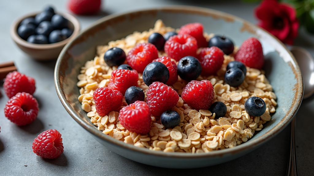 Maple Cinnamon Oatmeal with Berries