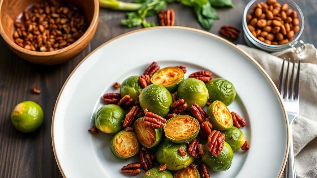 Maple-Glazed Brussels Sprouts with Candied Pecans