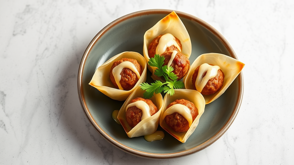 Meatball Mayo Wontons