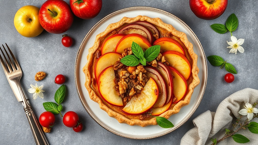Mediterranean Apple and Walnut Tart