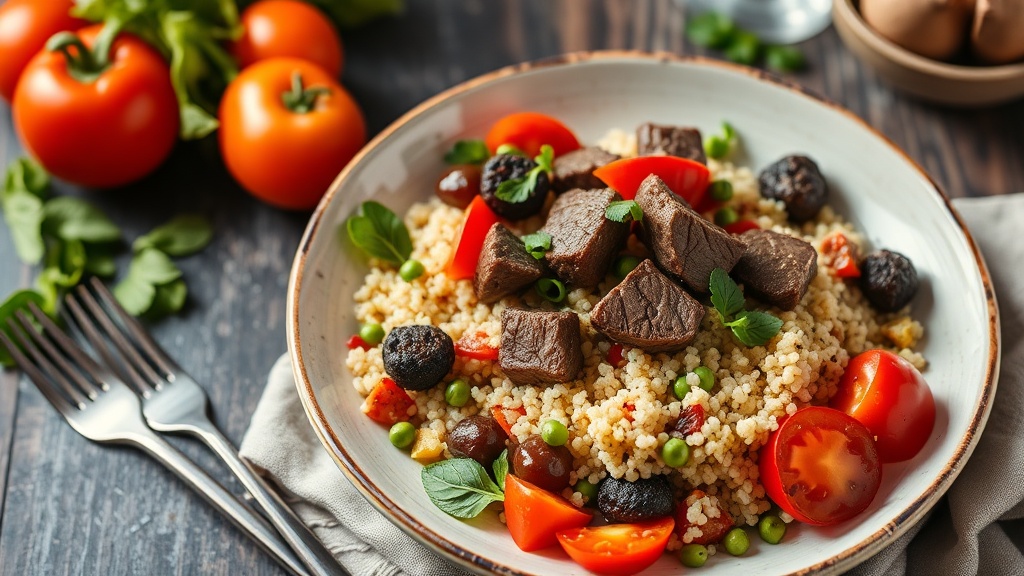 Mediterranean Beef and Quinoa Bowl