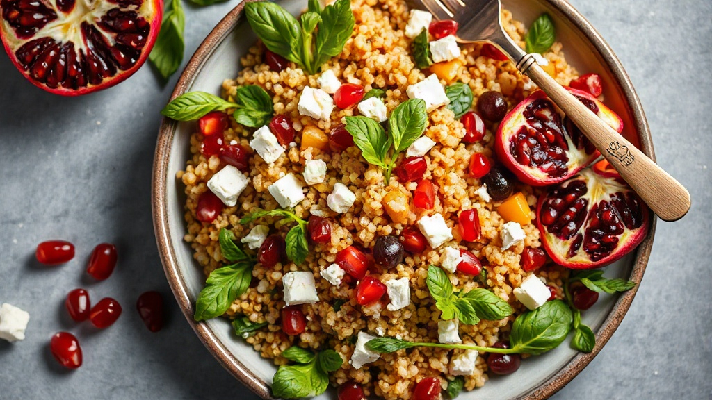 Mediterranean Bulgur Salad with Feta and Pomegranate