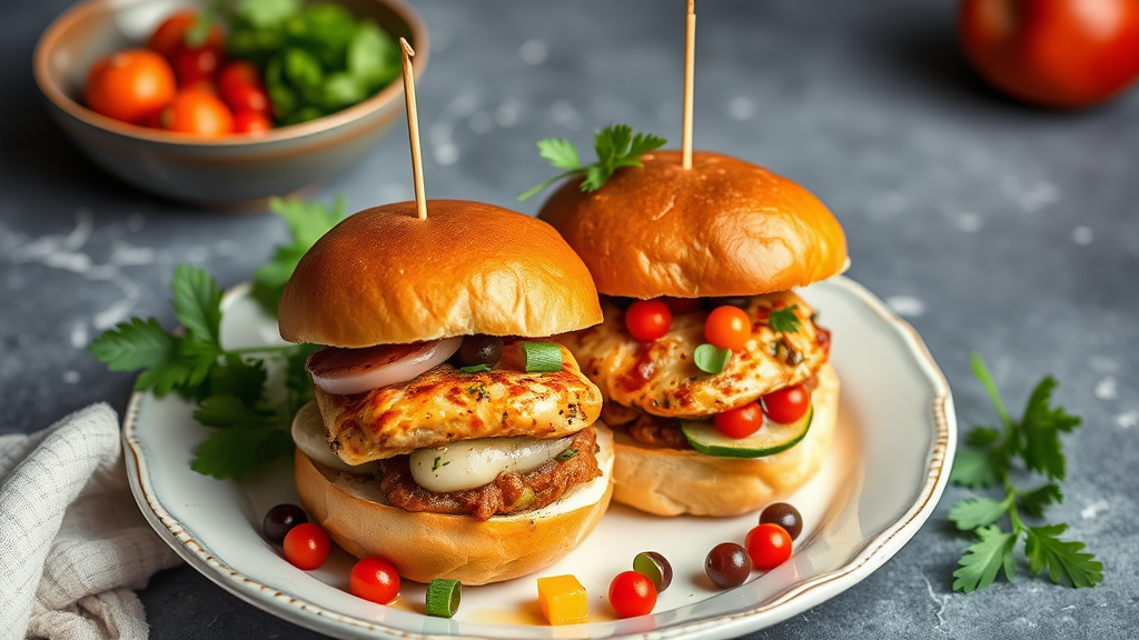 Mediterranean Chicken and Bean Sliders