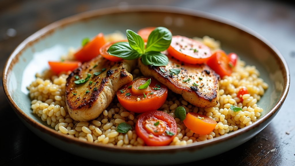 Mediterranean Chicken and Orzo with Vegetables