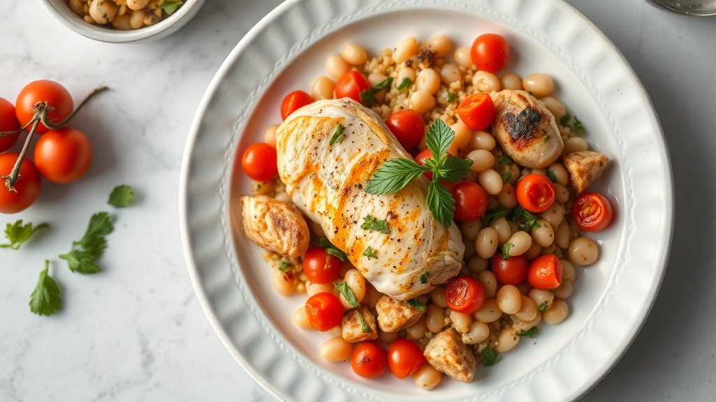 Mediterranean Chicken and White Bean Bake