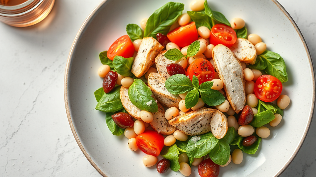Mediterranean Chicken Salad with White Beans