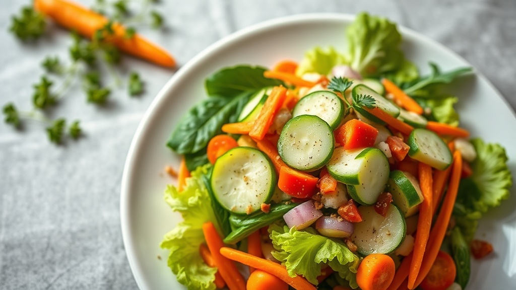 Mediterranean Cucumber, Lettuce, and Carrot Salad