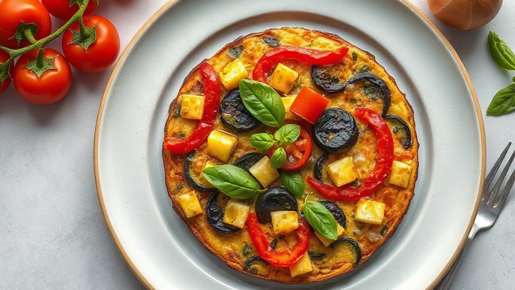Mediterranean Eggplant and Red Pepper Frittata