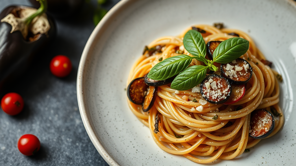 Mediterranean Eggplant Pasta