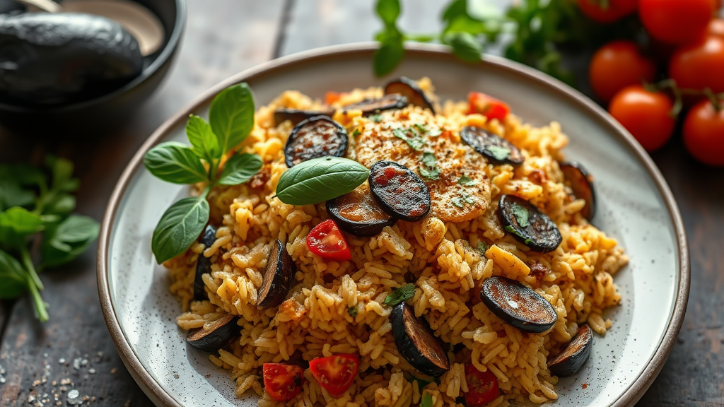 Mediterranean Eggplant Rice Bake