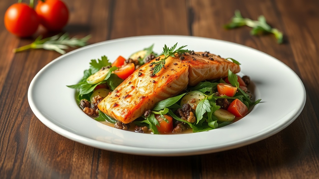 Mediterranean Garlic Herb Salmon Salad
