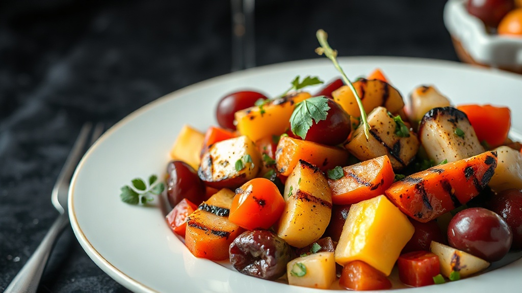Mediterranean Grilled Vegetable and Fruit Salad