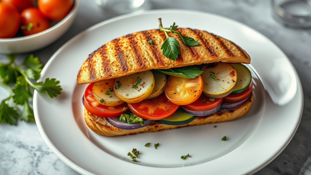 Mediterranean Grilled Vegetable Sandwich