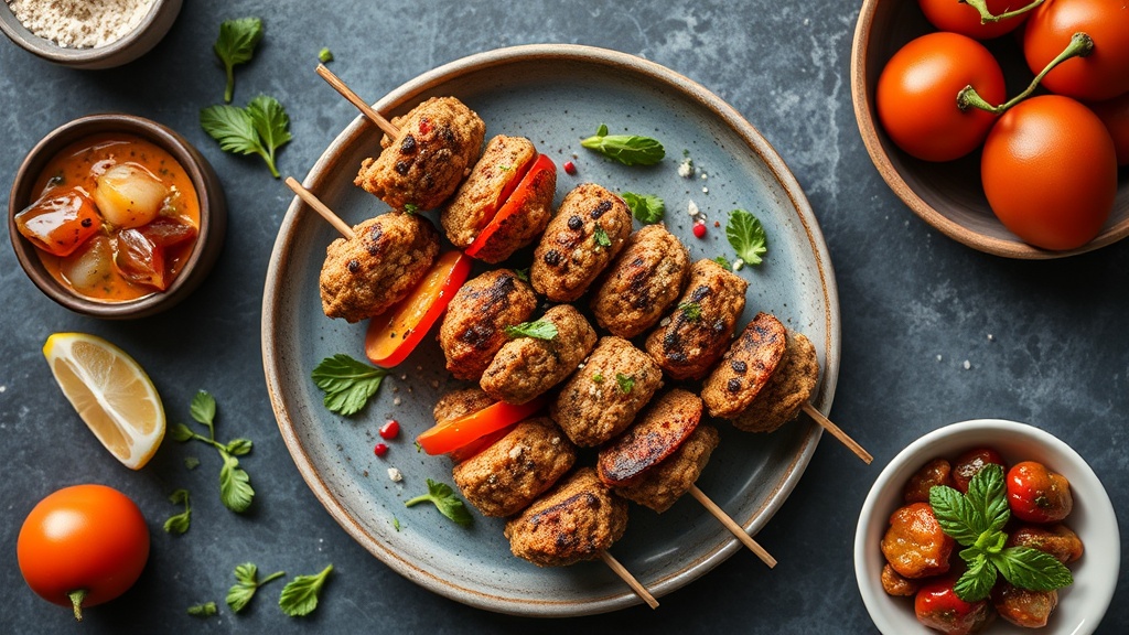 Mediterranean Ground Chicken Skewers