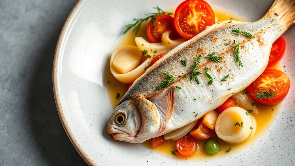 Mediterranean Hake with Fennel, Artichoke Hearts, and Tomato