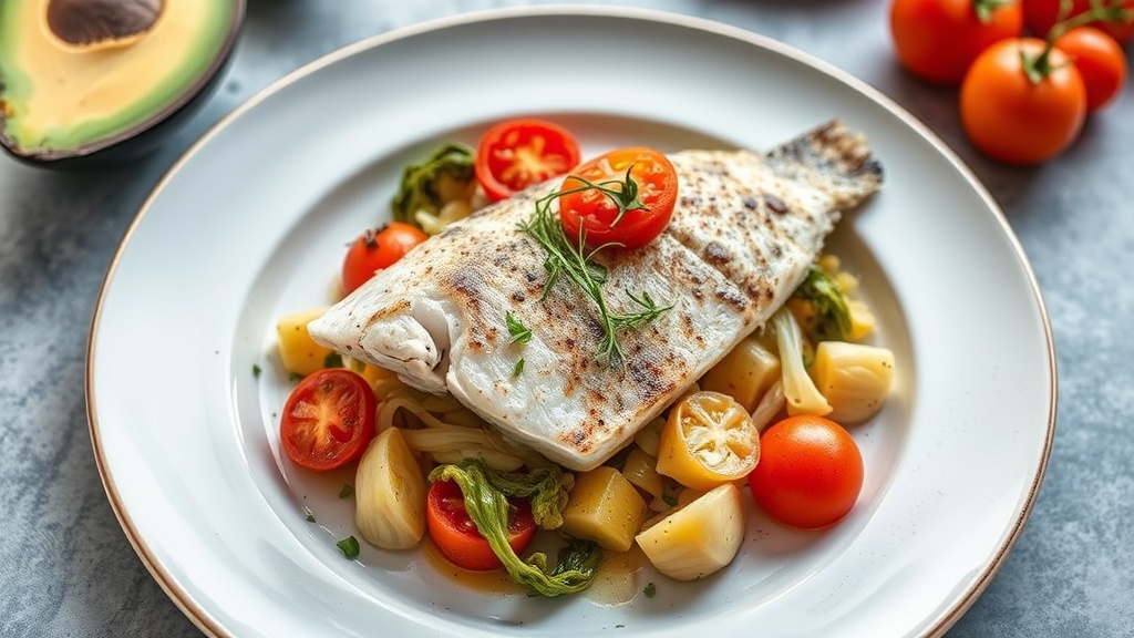 Mediterranean Hake with Fennel, Artichokes, and Tomato