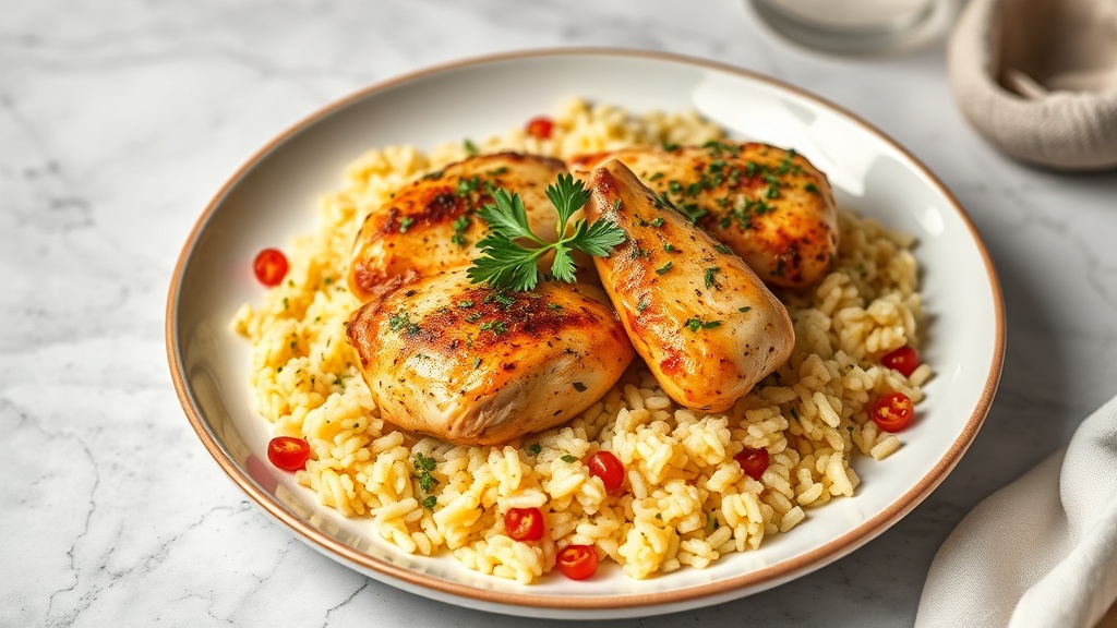Mediterranean Herb Chicken with Lemon Rice