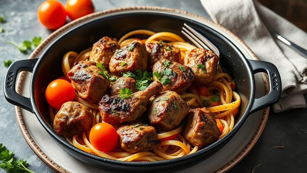 Mediterranean Lamb and Chicken Skillet