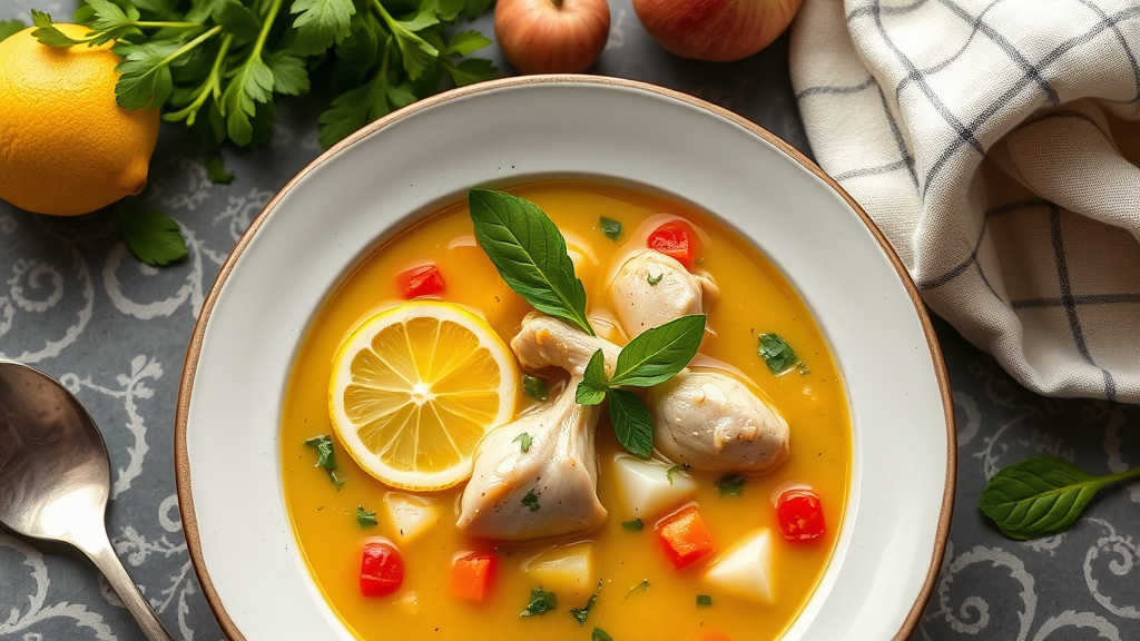 Mediterranean Lemon Chicken Soup