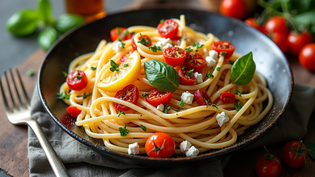 Mediterranean Pasta with Feta and Sun-Dried Tomatoes