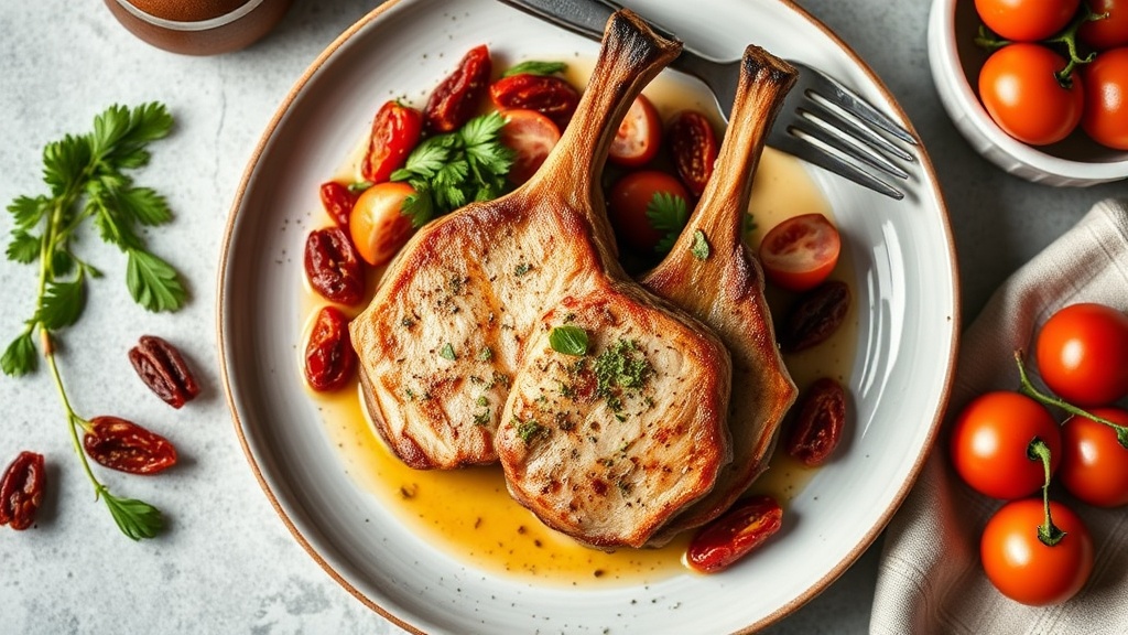 Mediterranean Pork Chops with Sundried Tomatoes