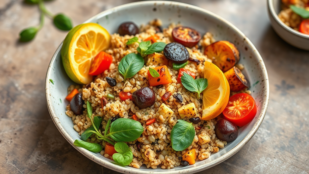 Mediterranean Quinoa Bowl with Roasted Vegetables