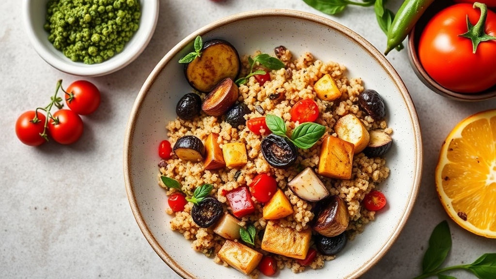 Mediterranean Quinoa Bowl with Roasted Vegetables