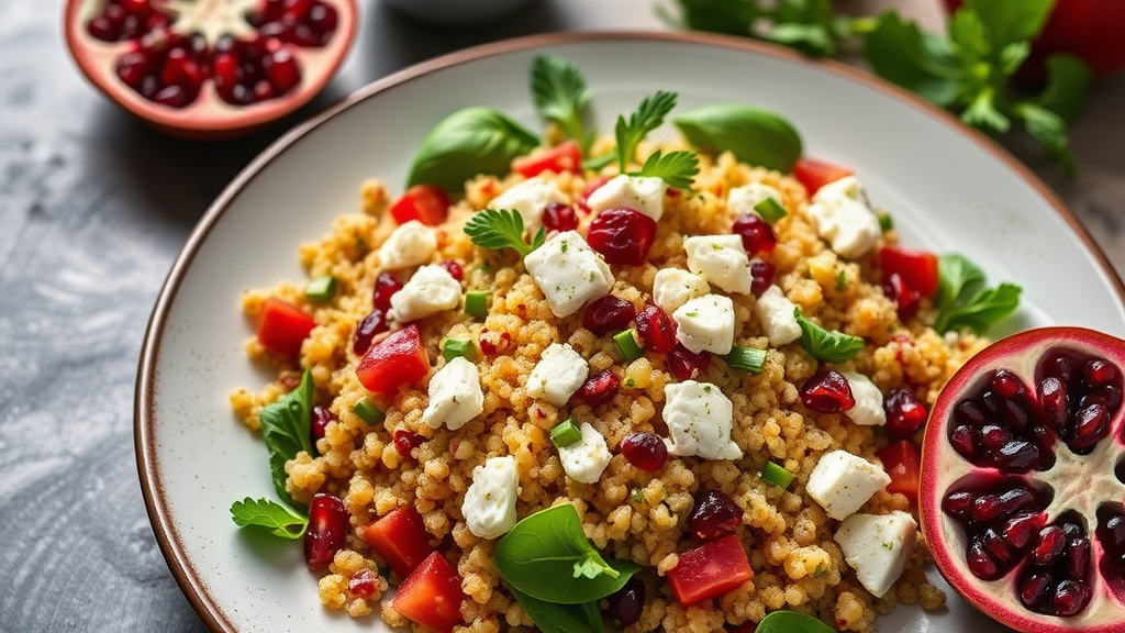 Mediterranean Quinoa Salad with Feta and Pomegranate