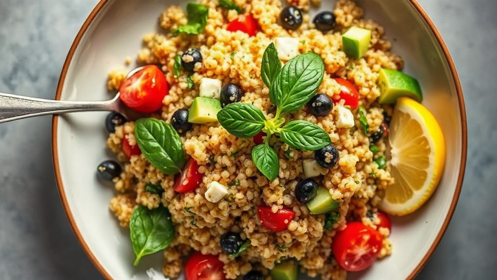 Mediterranean Quinoa Salad with Lemon-Tahini Dressing