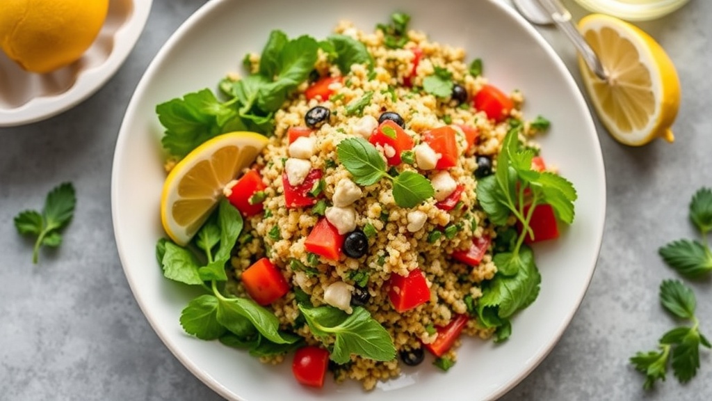 Mediterranean Quinoa Salad with Lemon-Tahini Dressing