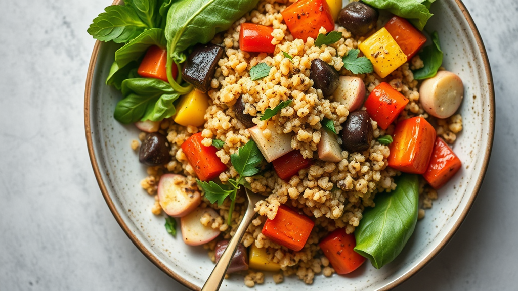 Mediterranean Quinoa Salad with Roasted Vegetables