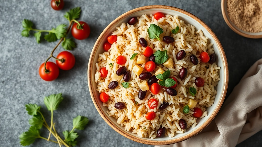 Mediterranean Rice and Bean Bowl
