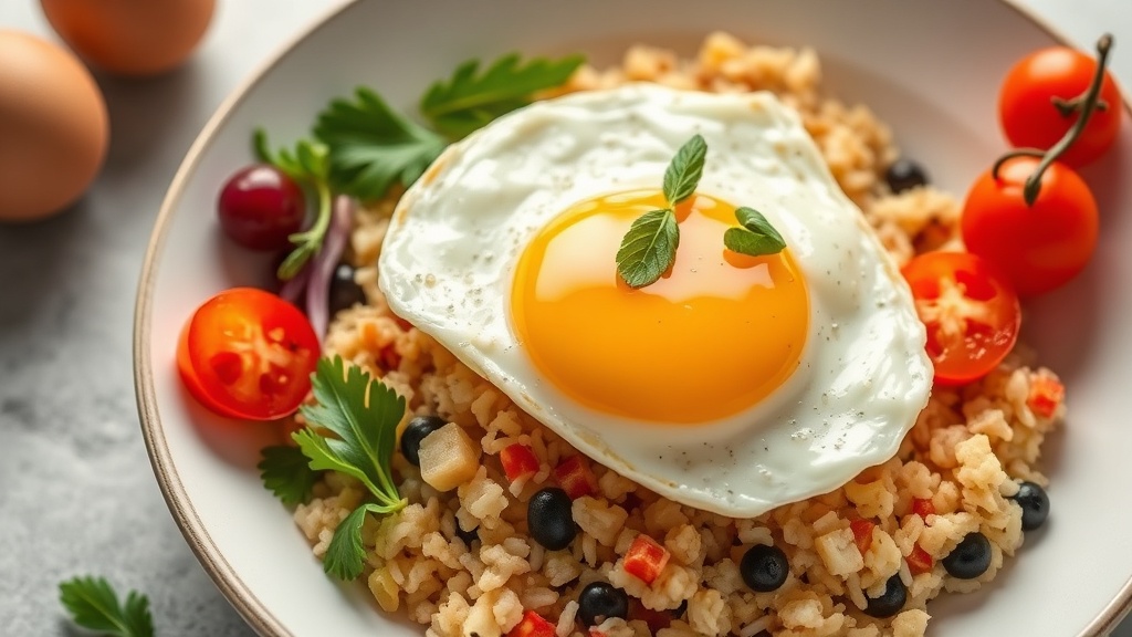Mediterranean Rice and Egg Bowl