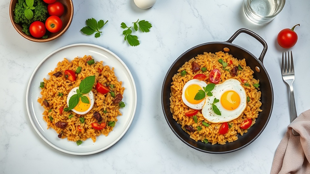 Mediterranean Rice and Egg Skillet