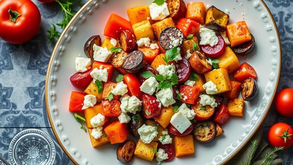 Mediterranean Roasted Vegetable Medley with Feta