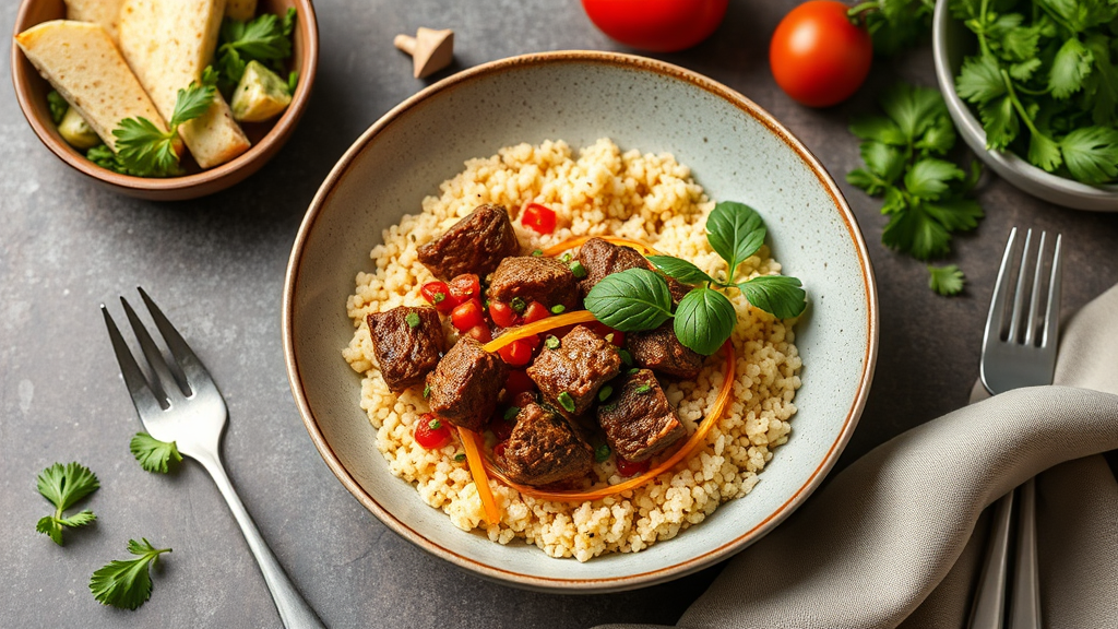 Mediterranean Spiced Beef and Couscous Bowl