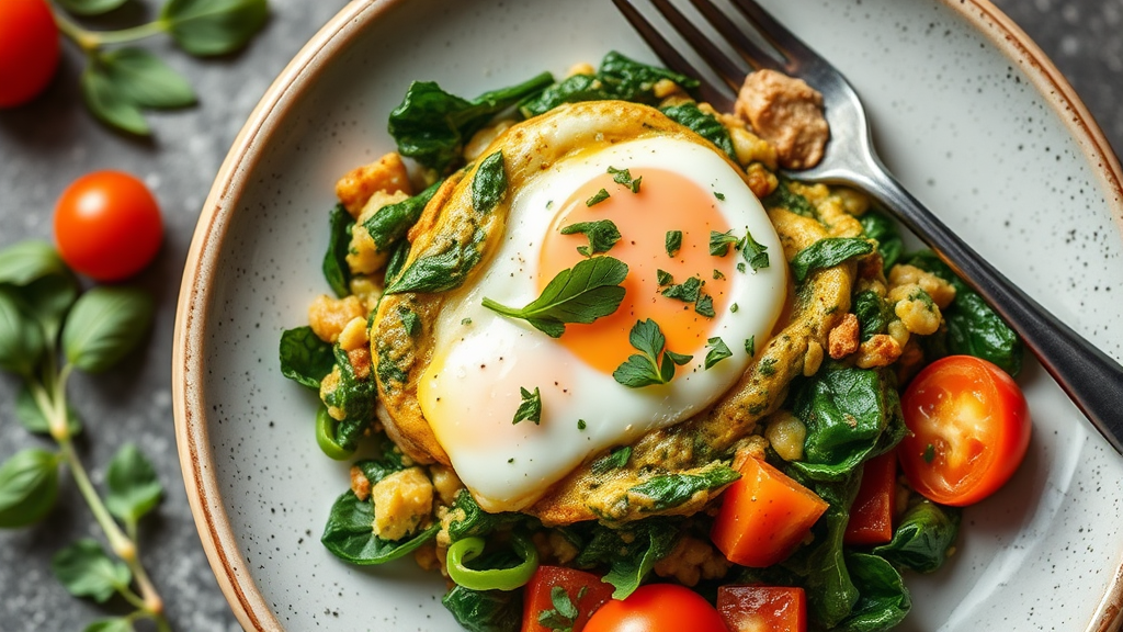 Mediterranean Spinach and Tomato Egg Scramble