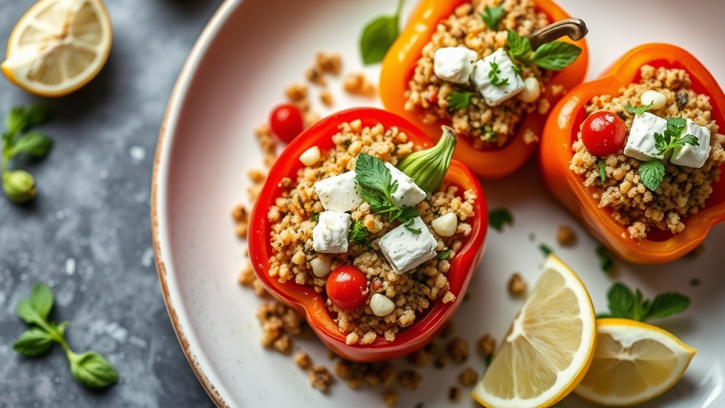 Mediterranean Stuffed Peppers with Feta and Quinoa