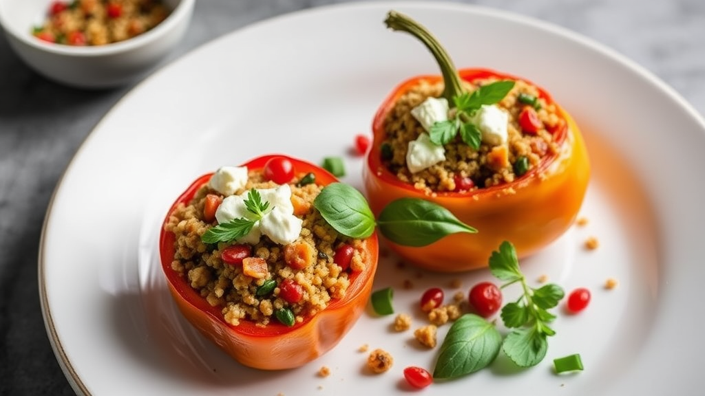 Mediterranean Stuffed Peppers with Quinoa and Feta