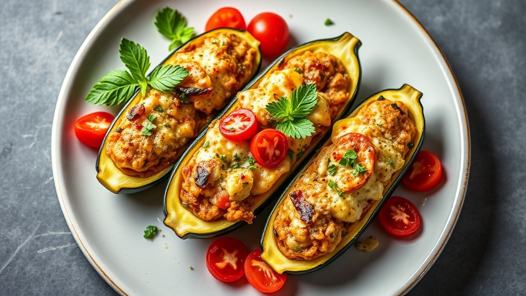 Mediterranean Stuffed Zucchini