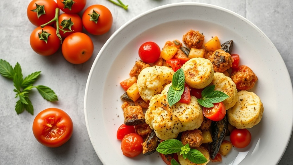 Mediterranean Tomato, Aubergine, and Cauliflower Bake