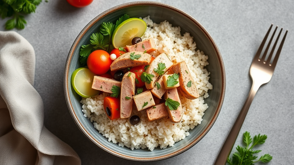Mediterranean Tuna and Rice Bowl