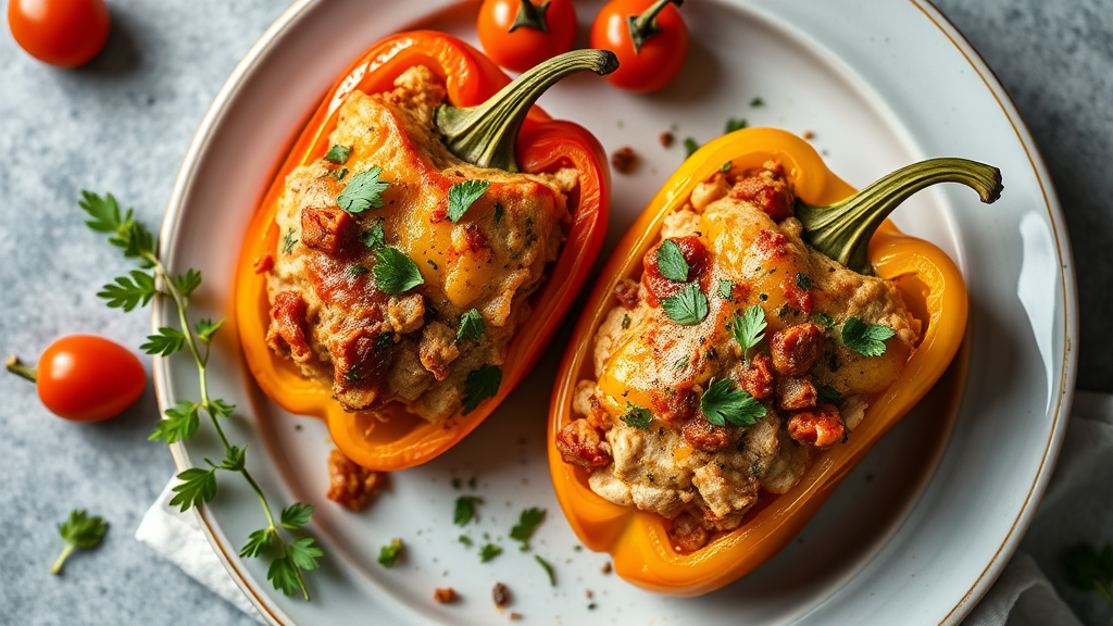 Mediterranean Turkey Stuffed Peppers