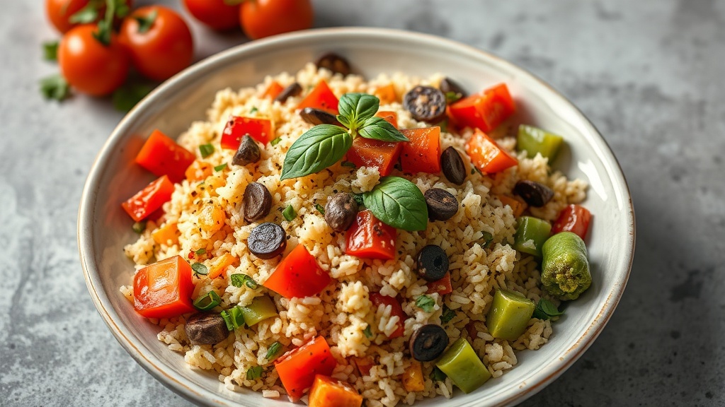 Mediterranean Vegetable Rice Bowl