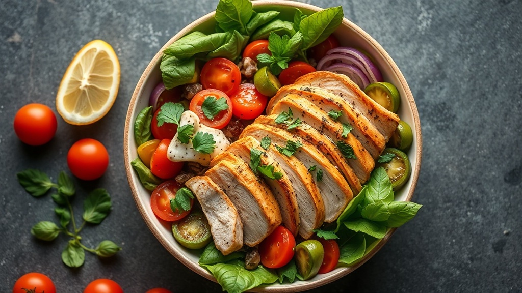 Mediterranean Veggie and Chicken Bowl
